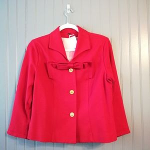 NWT CAbi #3035 Red Beau Blazer Size 6 Party Career Holiday Valentine's Day Gold